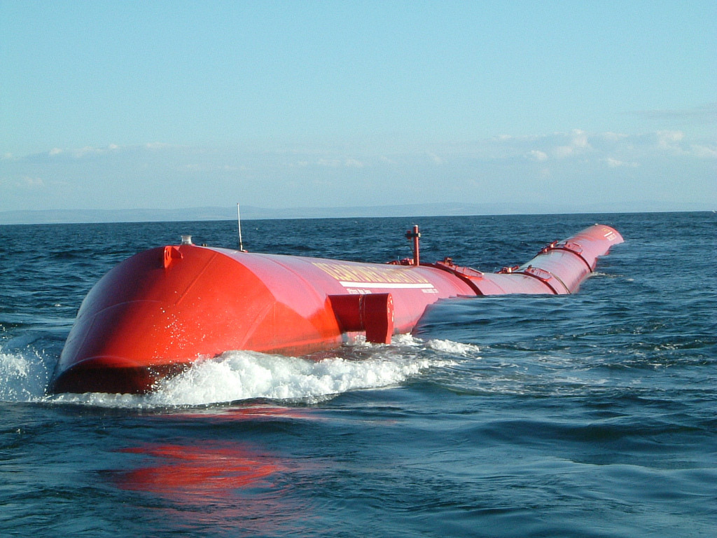 Pelamis Wave Energy Converter At Sea